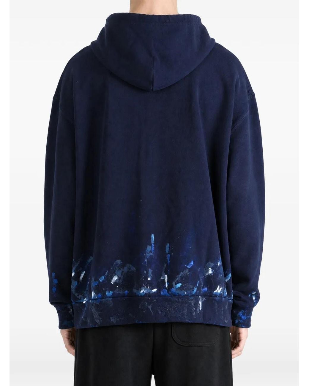 Balenciaga Blue Oversized Zip-Up Jersey Sweatshirt for men