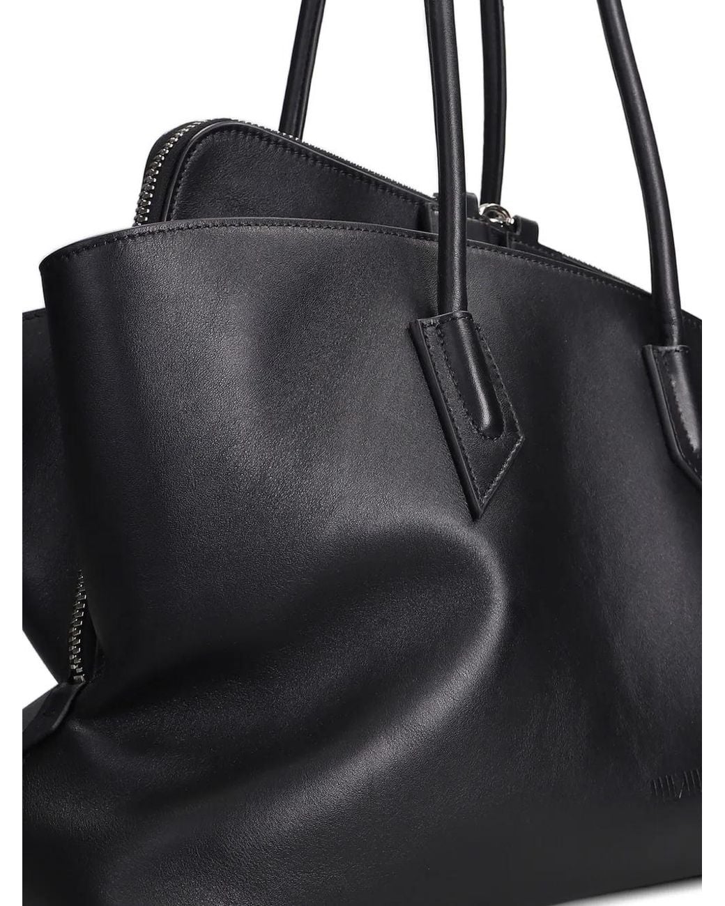 The Attico Black La Passeggiata Medium Top Handle Bag