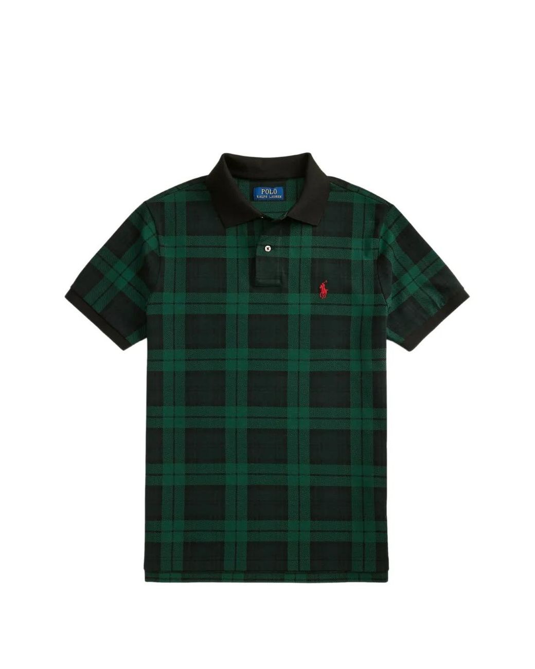 Polo Ralph Lauren Green Plaid-Pattern Polo Shirt for men