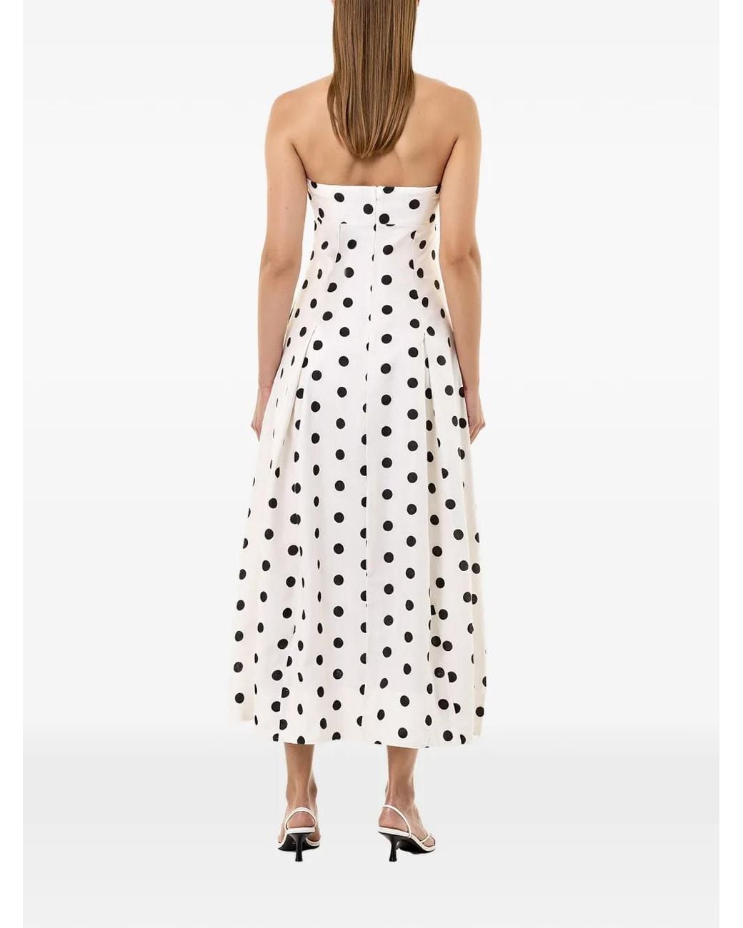 Nicholas White Robe Seraphina Blanche À Pois Noirs