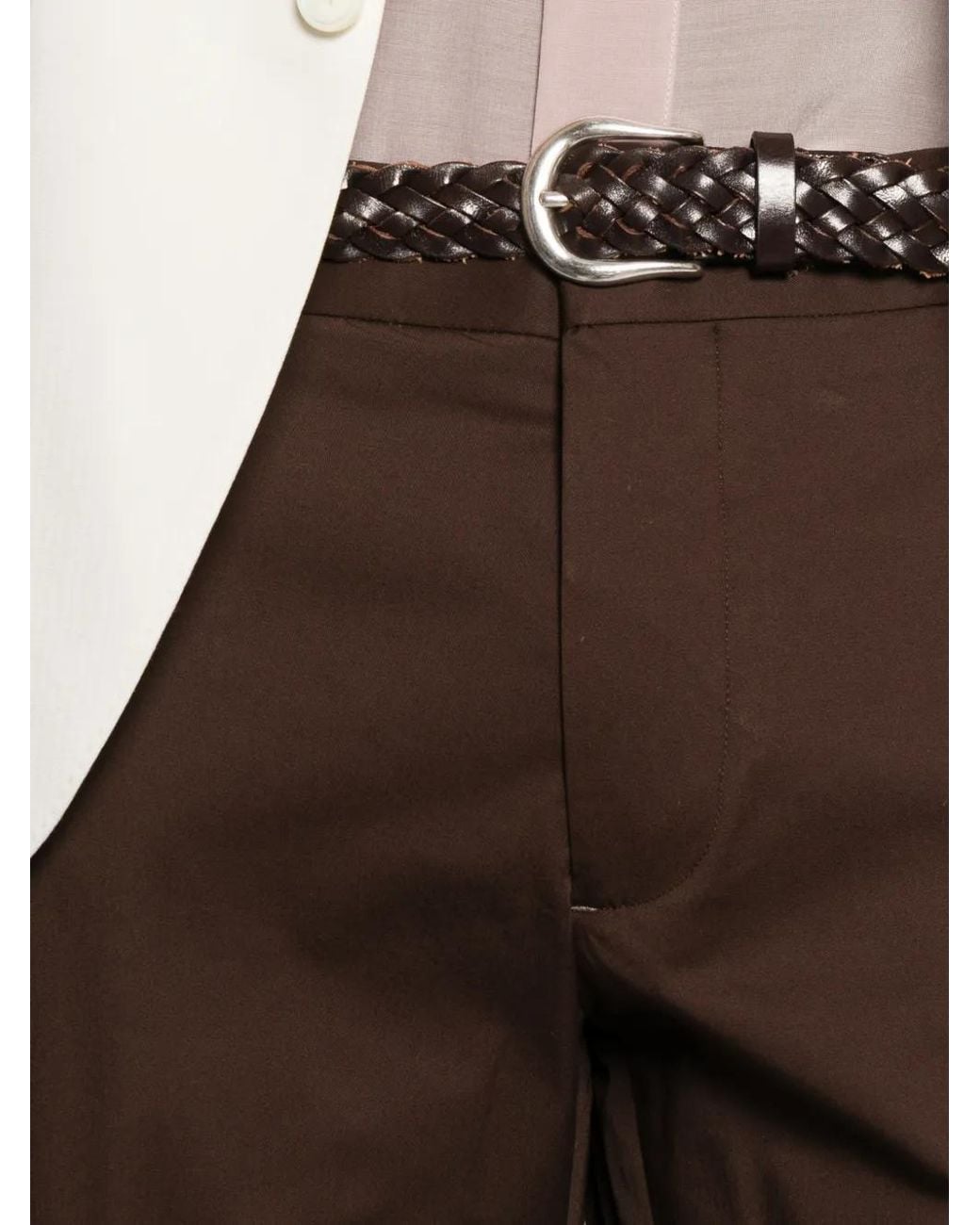 Entre Amis Gray Senna Belt-Loops Trousers for men