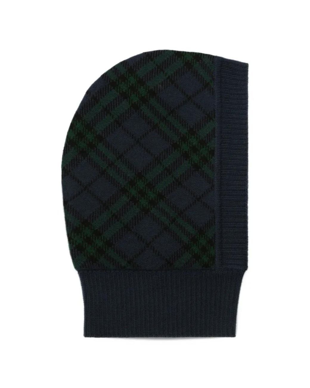 Burberry Black Check Wool Blend Hood