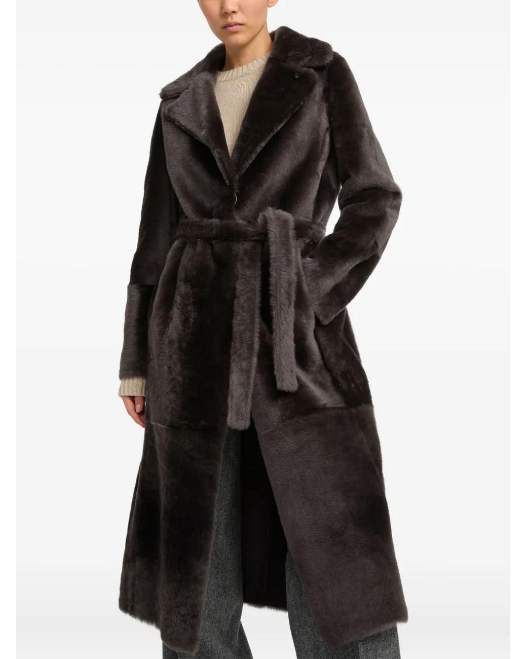 Yves Salomon Black Reversible Shearling Coat