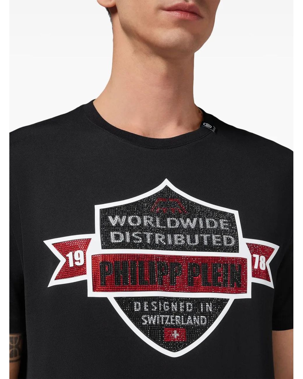 Philipp Plein Black Pp Crest T-Shirt for men