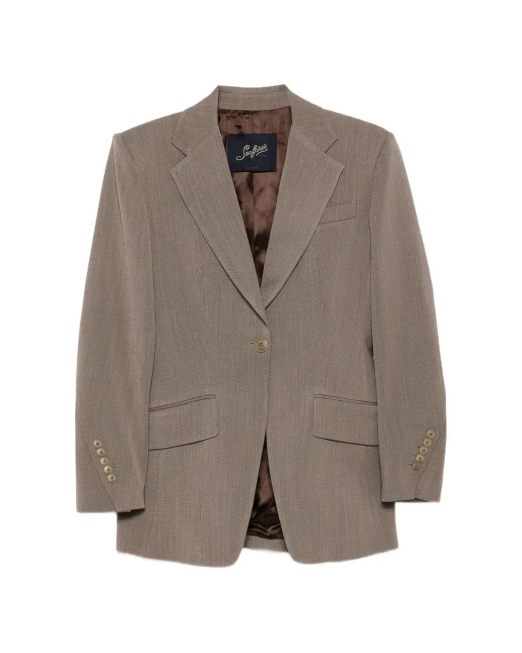 Seafarer Brown Single-Breasted Buttoned Blazer