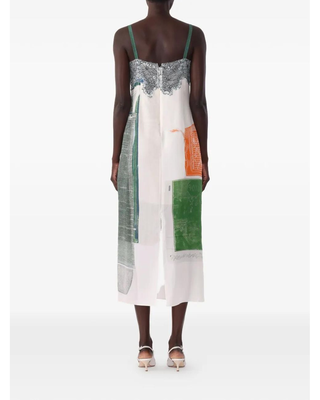 Jason Wu Green X Robert Rauschenberg Collage-Slip Midi Dress