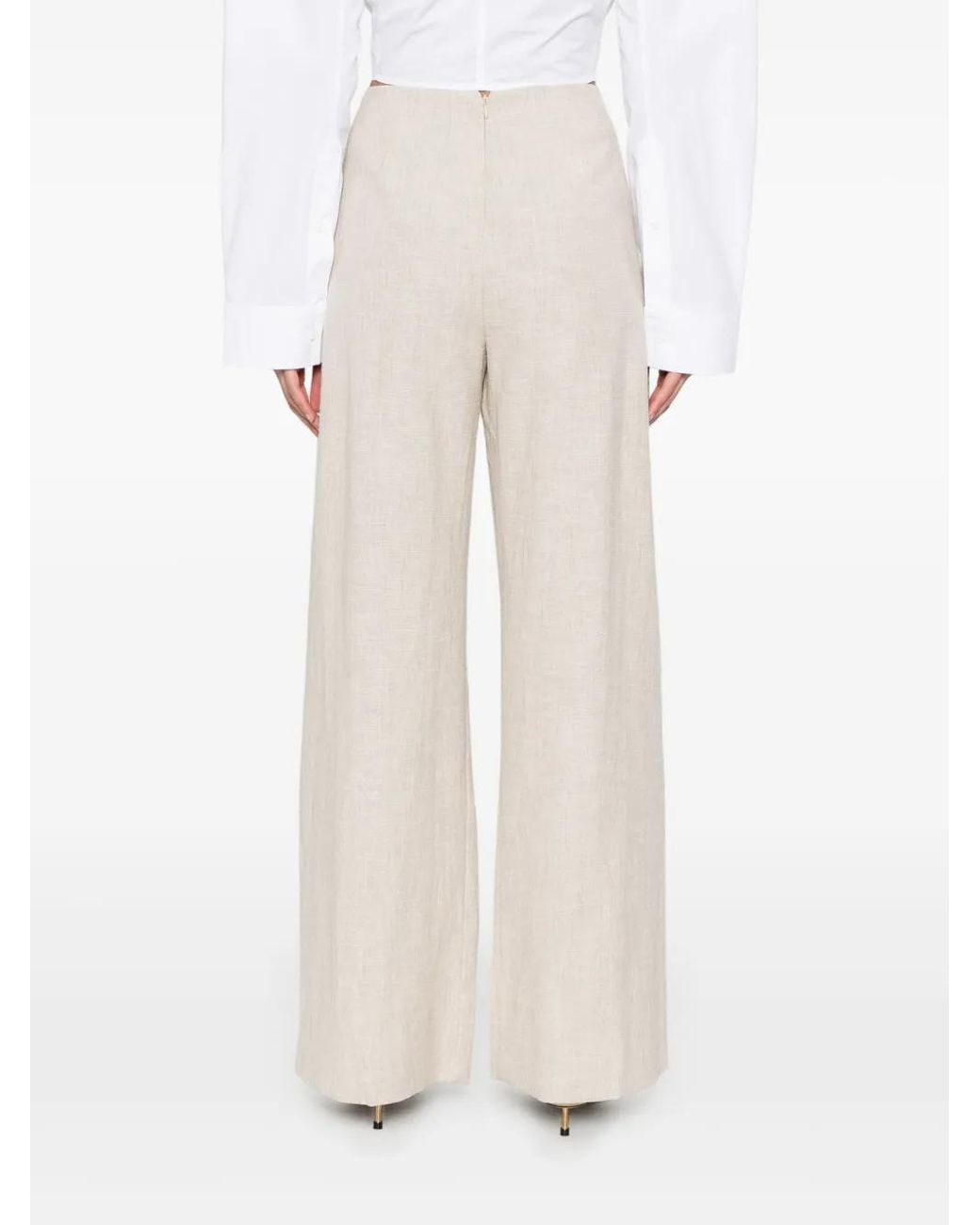 Cult Gaia White Pompori Wide-Leg Trousers