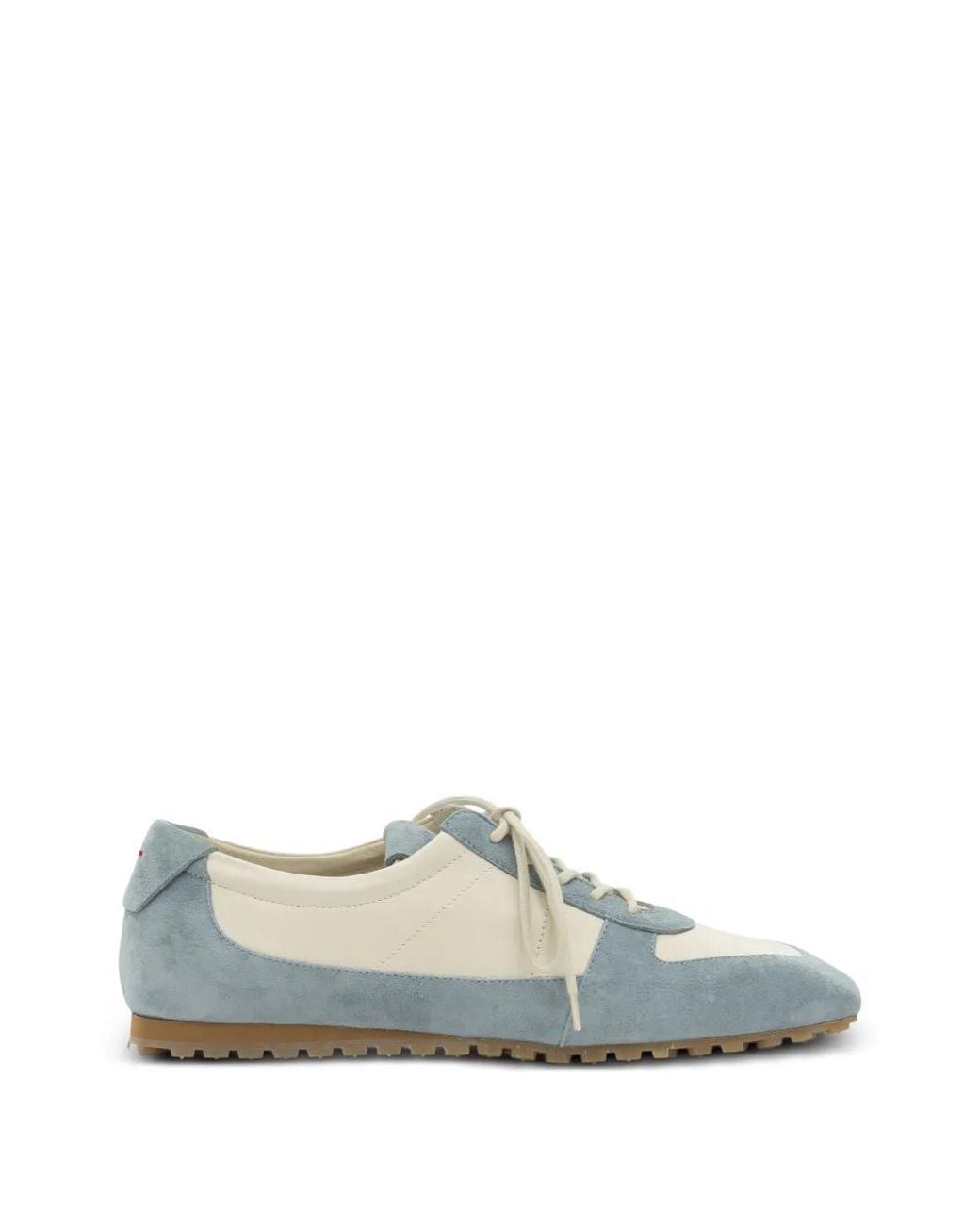 Aeyde White Uma Suede-Panelled Sneakers