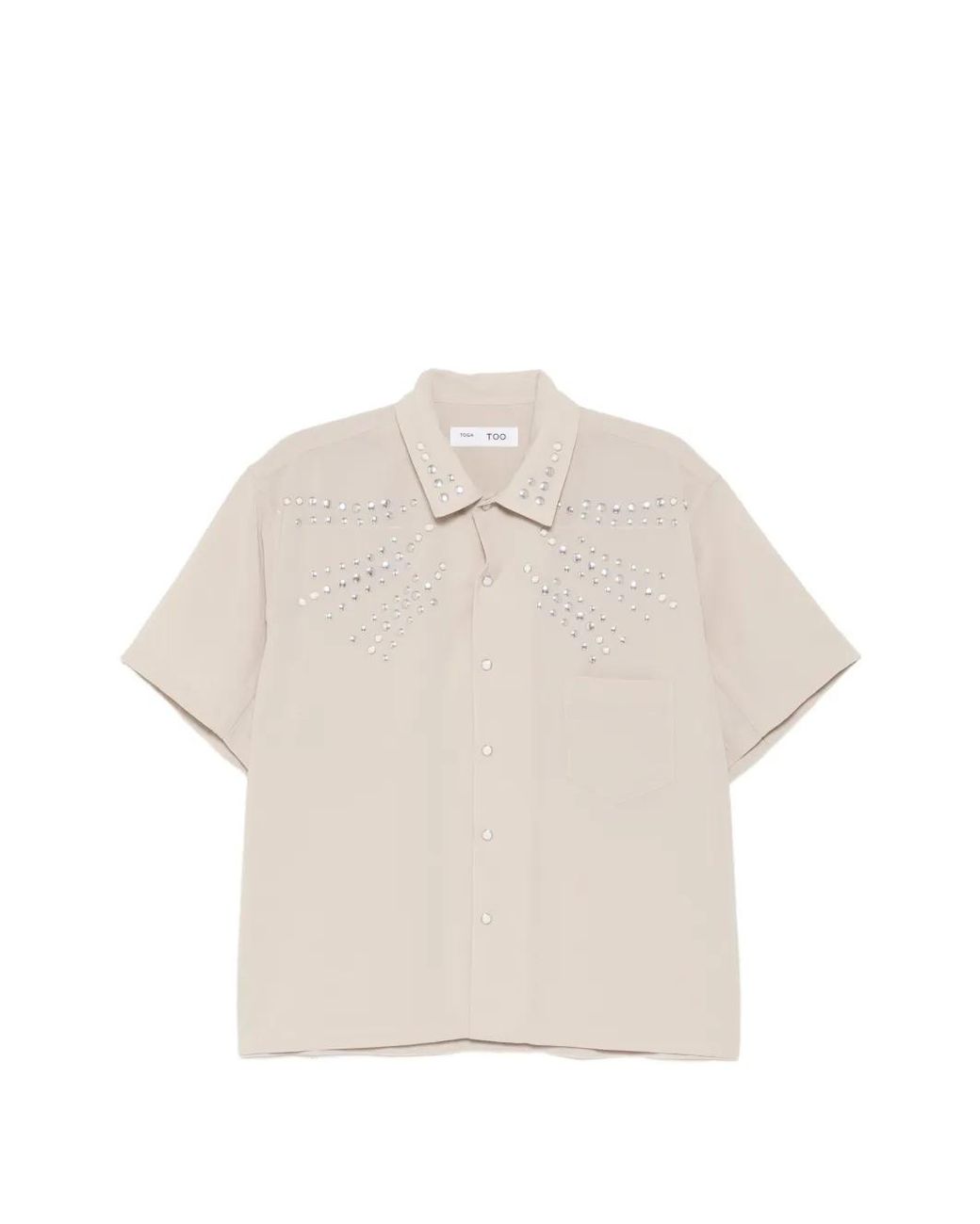 TOGA TOO Natural Stud-Embellished Short-Sleeve Shirt