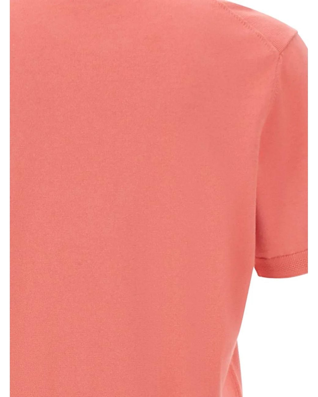 Boss Pink Logo-Patch Short-Sleeve Sweater for men