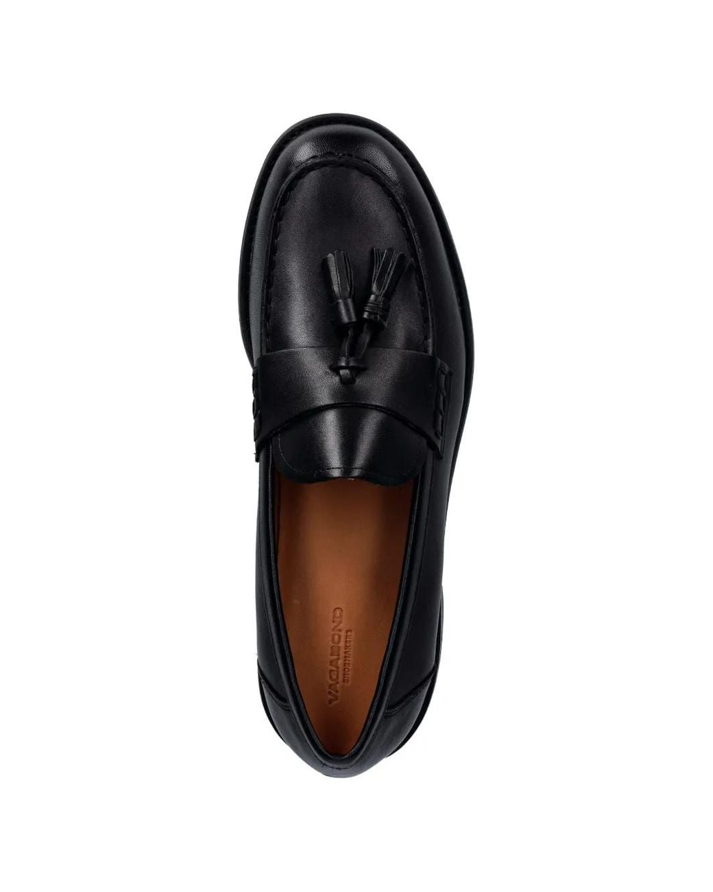 Vagabond Black Linn Tassel-Detail Leather Loafers