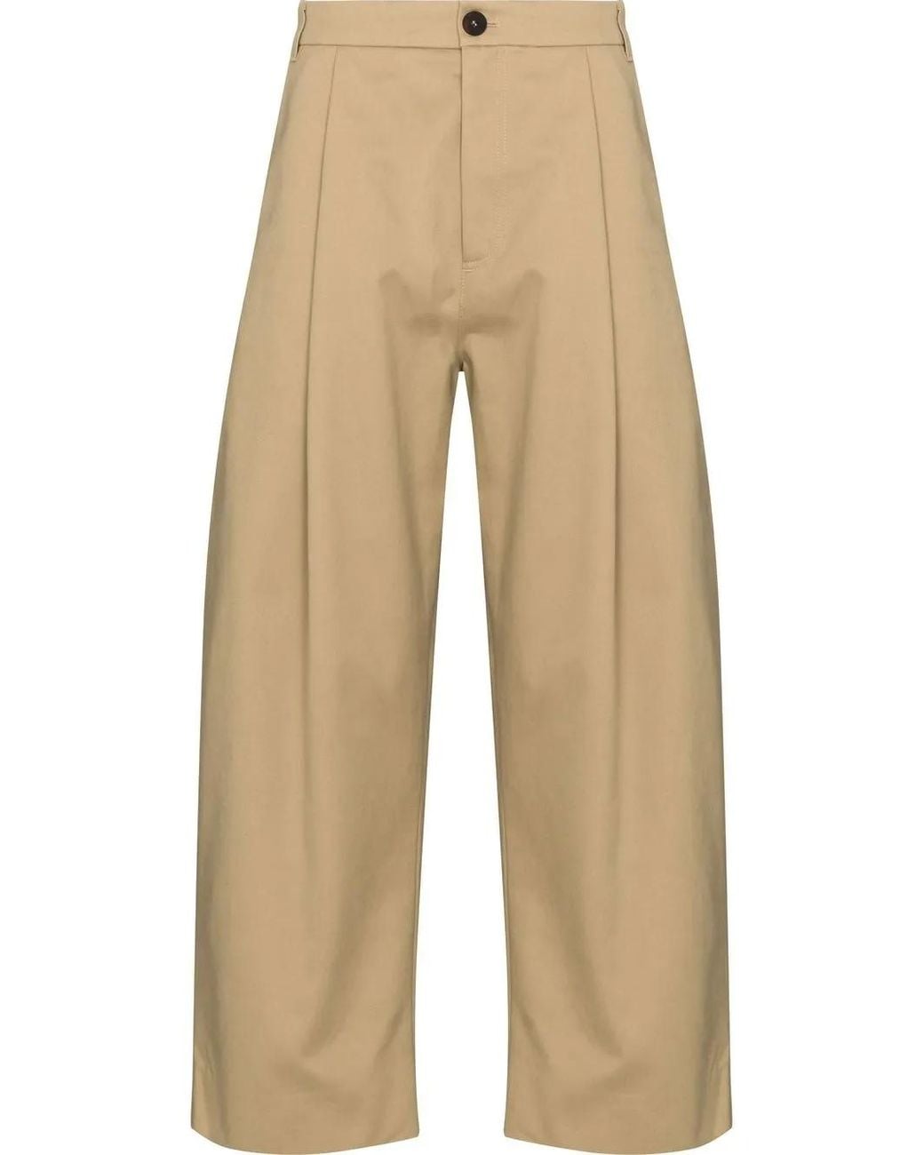 Studio Nicholson Natural Cropped Wide-Leg Trousers for men