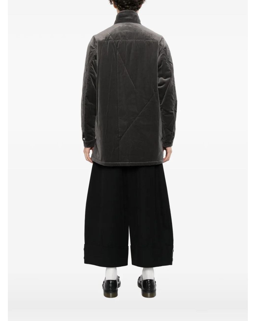 Yohji Yamamoto Black Velvet Padded Jacket for men