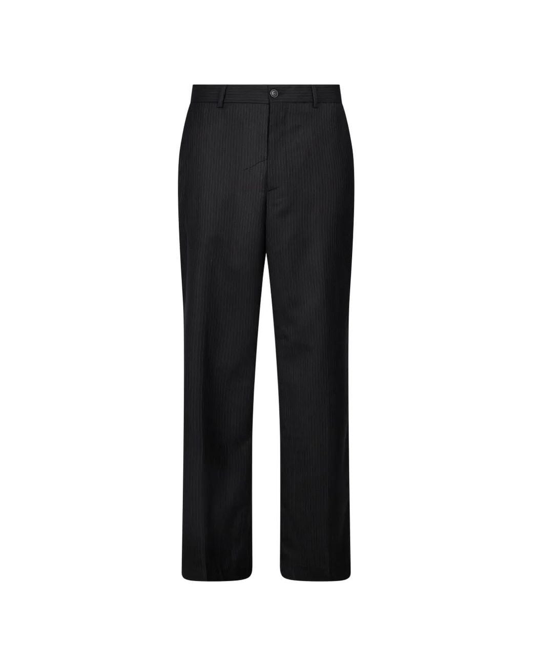Another Aspect Black Pinstripe-Pattern Trousers for men