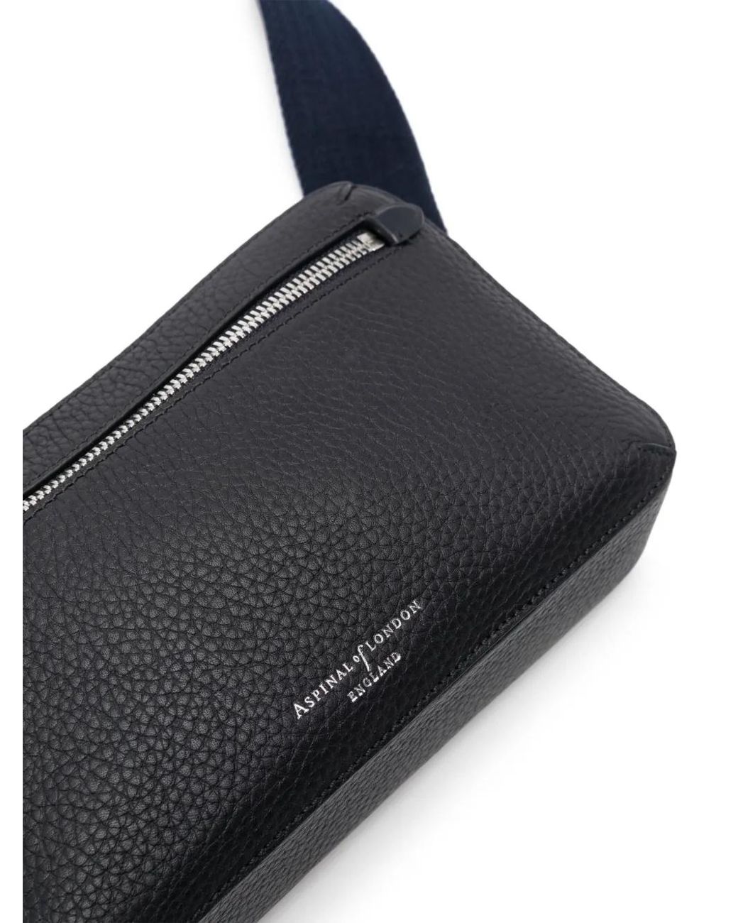 Aspinal Black Reporter Compact Crossbody Bag for men