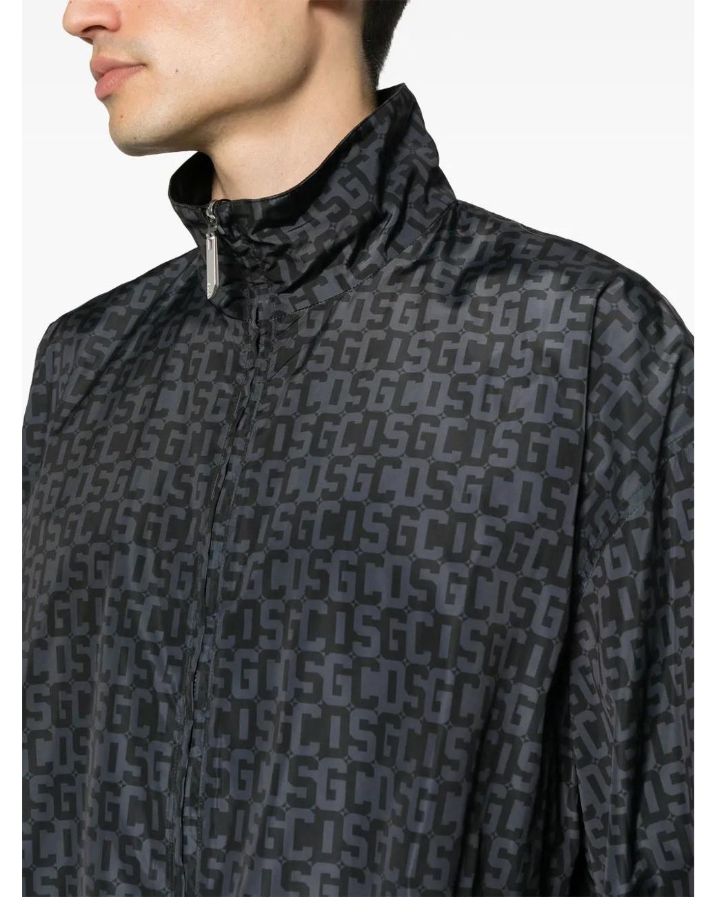 Gcds Black Reversible Logo-Print Jacket for men