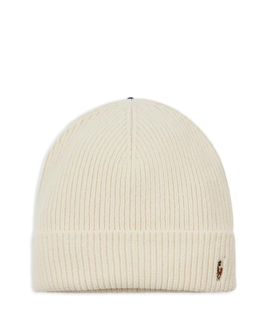Polo Ralph Lauren Natural Signature-Cuffed Beanie Hat for men