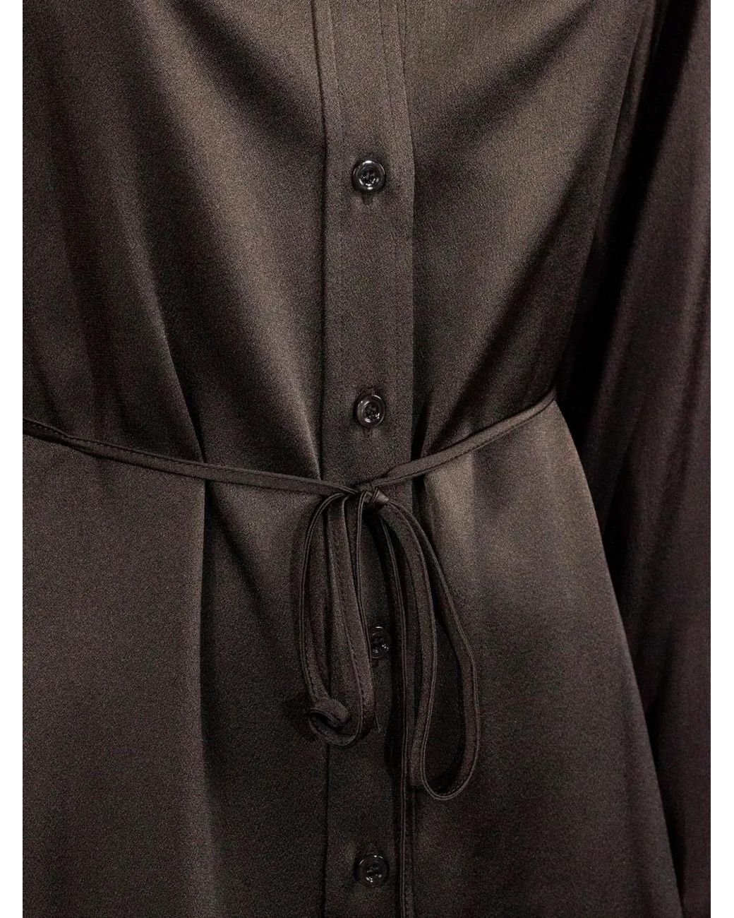 Semicouture Black Button Hemd mit Bindegürtel