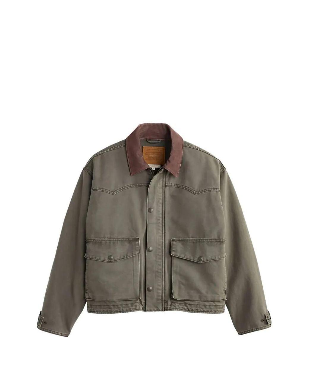 Levi's Brown Hilltop Corduroy-Collar Denim Jacket for men
