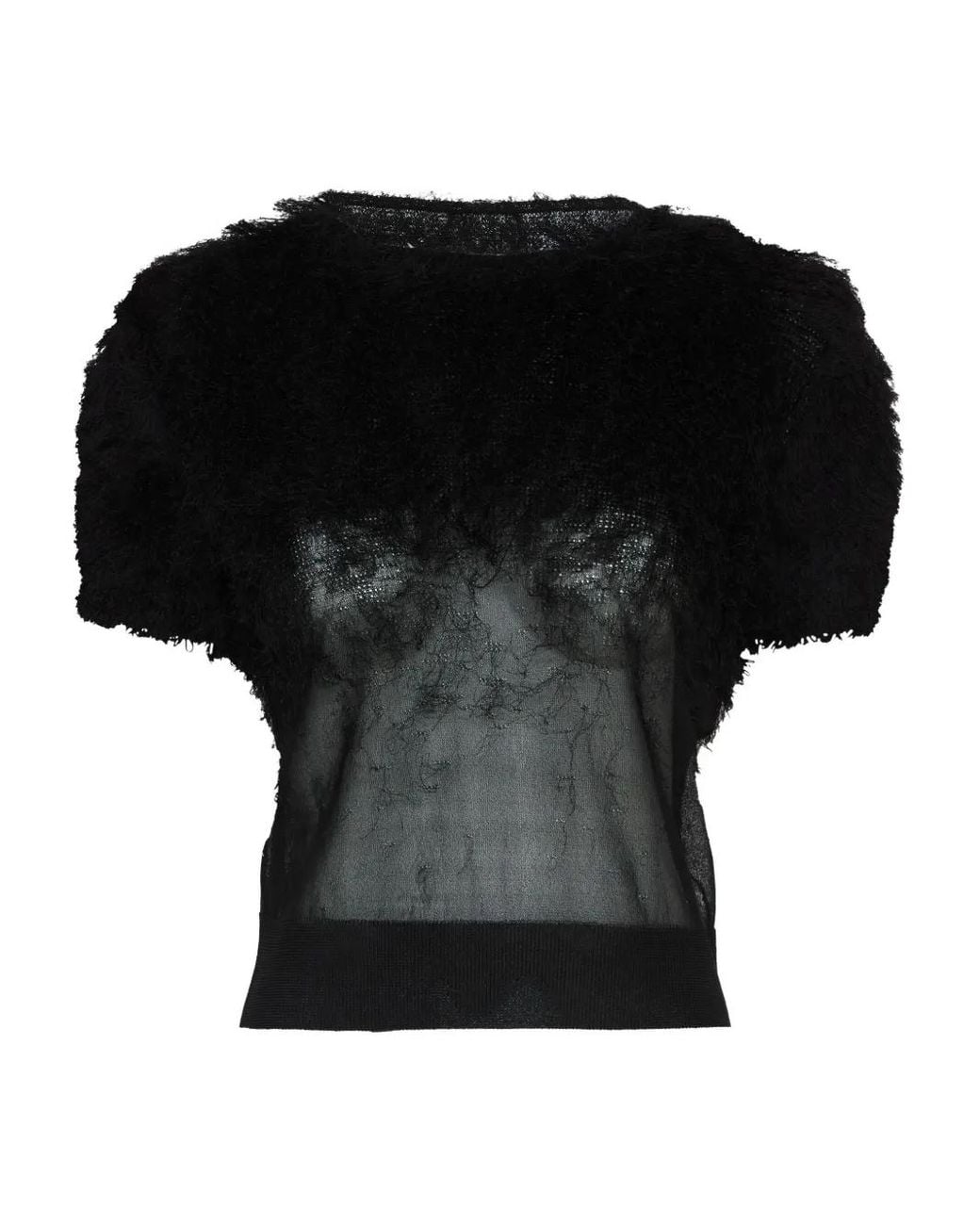 Maison Margiela Black Retrograde Silk Knit Top