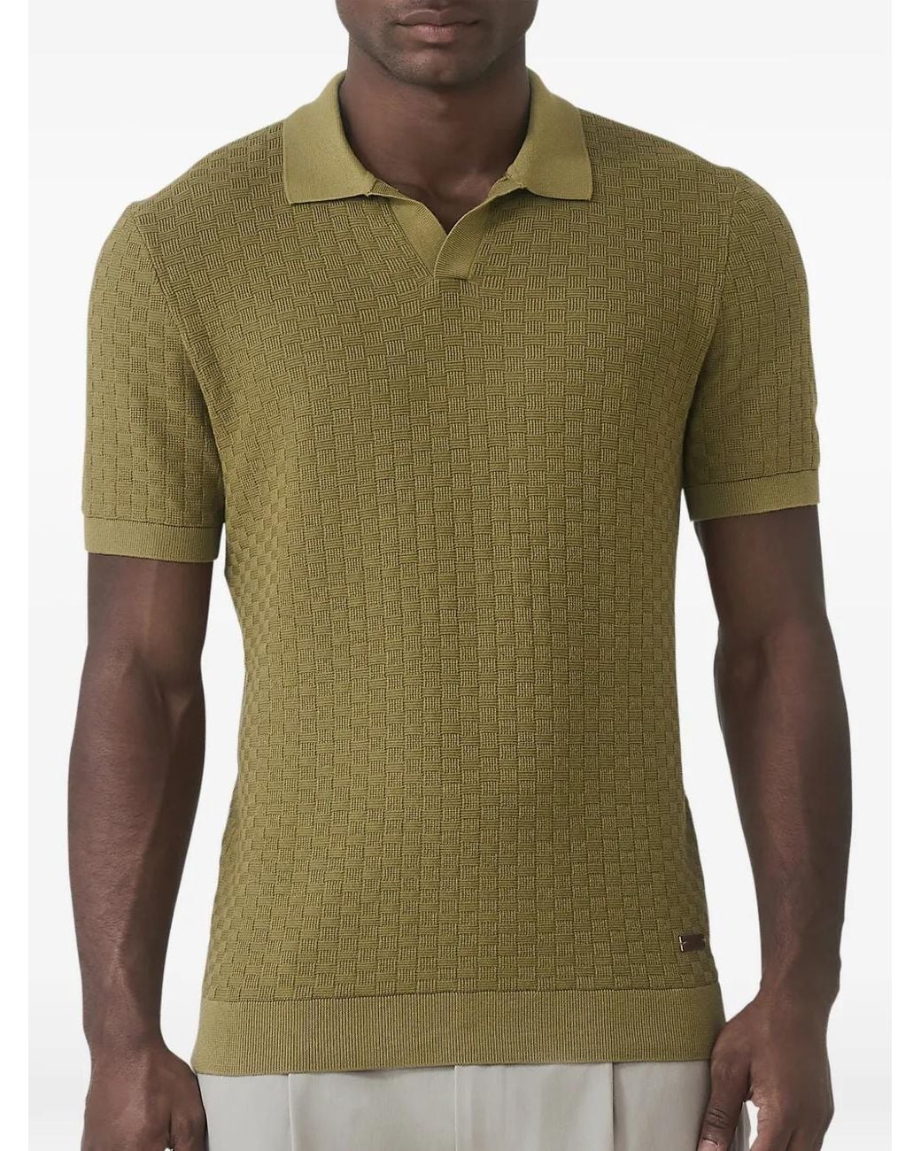 Mauvais Green V-Neck T-Shirt for men