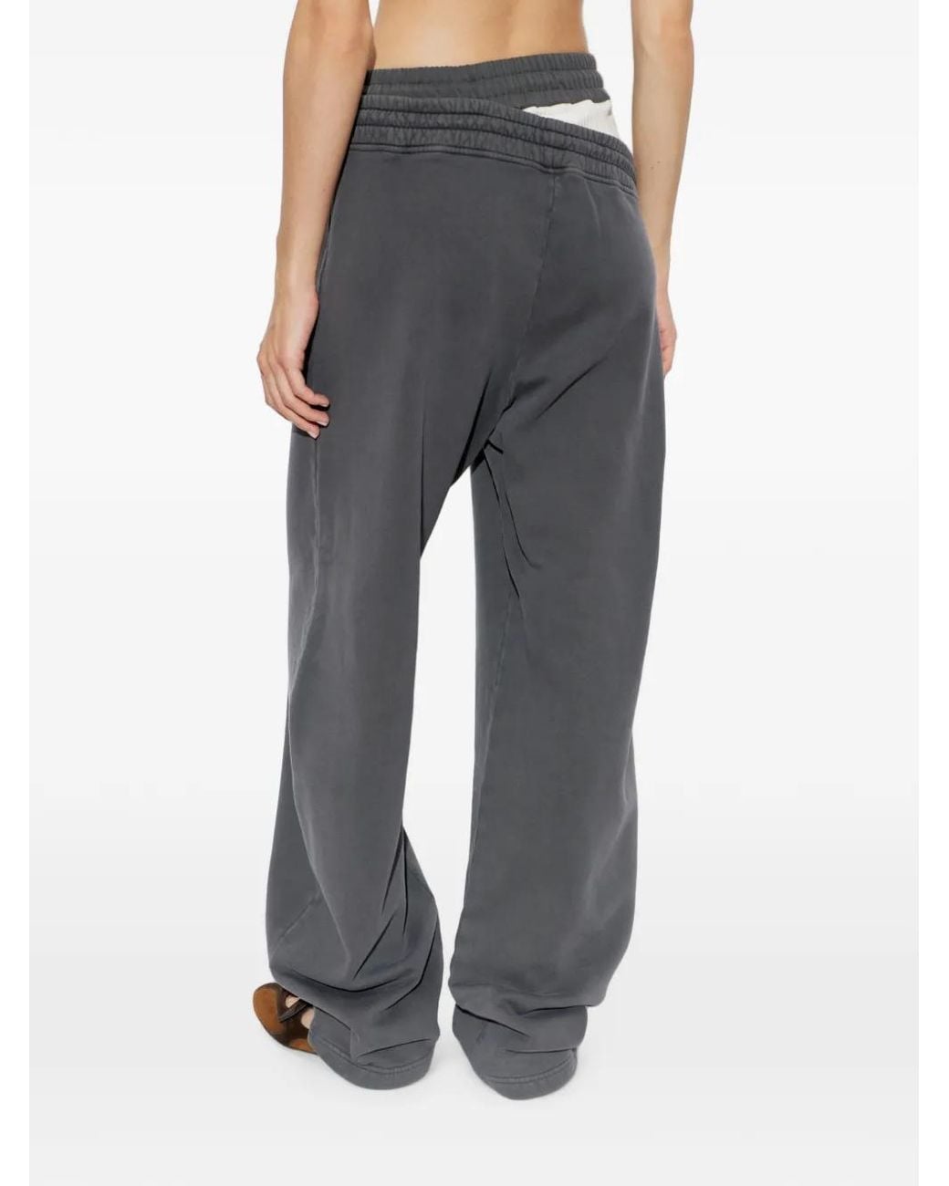 The Attico Gray Slit-Detail Track Pants