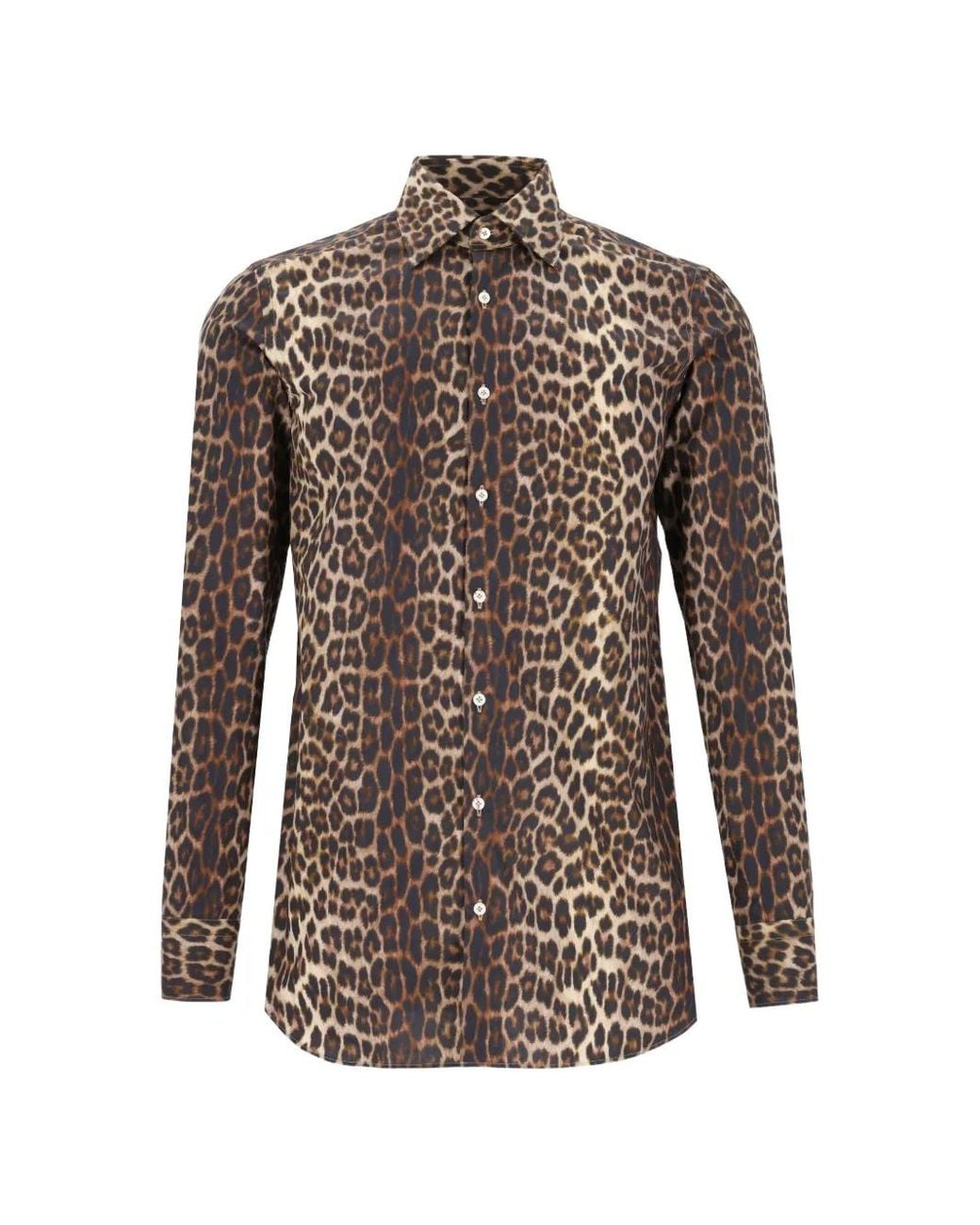 Gabriele Pasini Brown Leopard-Print Shirt for men