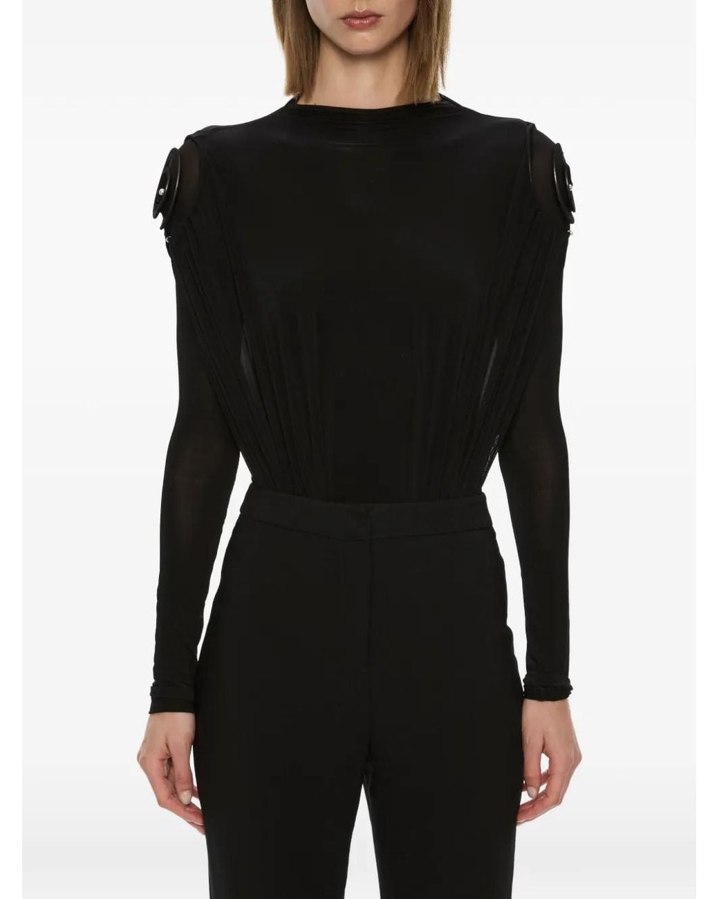 Christopher Esber Black Aurelia Sculpted Spiral Bodysuit