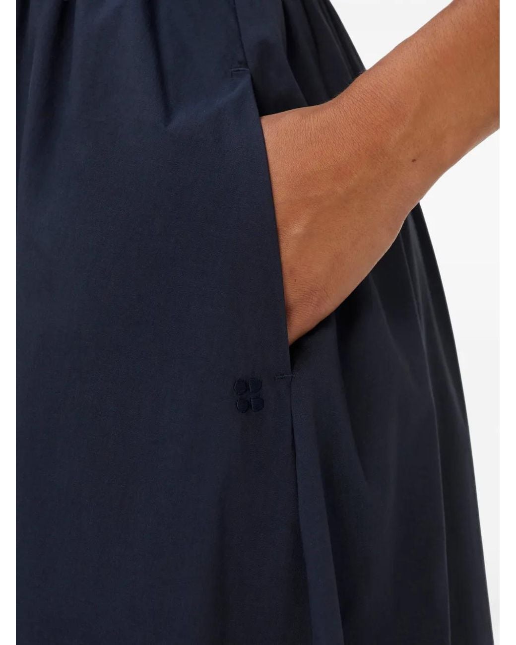Sweaty Betty Blue Sloane Smocked-Waist V-Neck Midi Dress