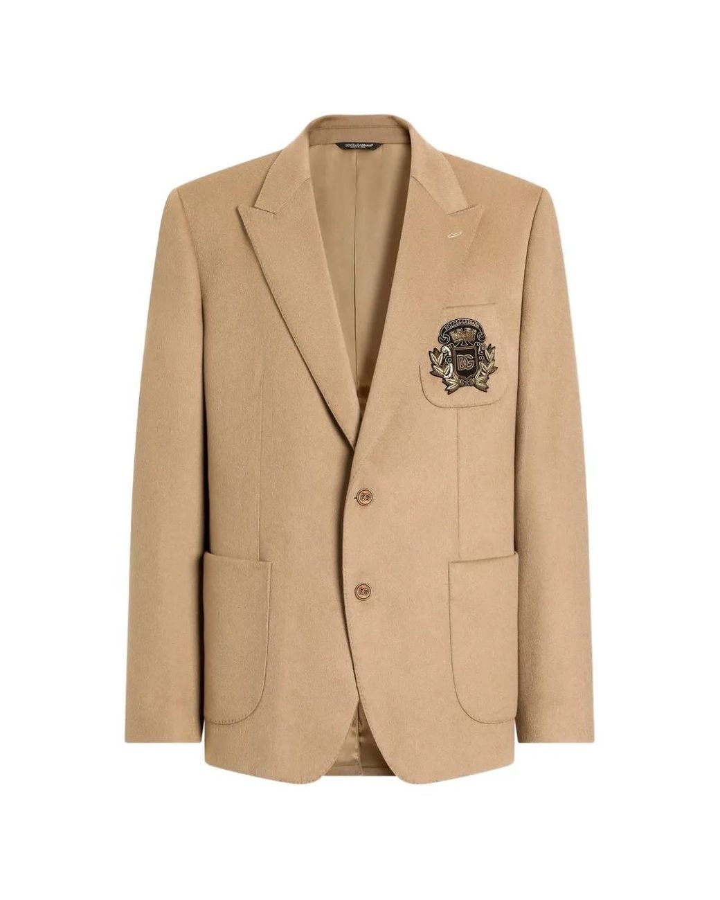 Dolce & Gabbana Natural Portofino Single-Breasted Cashmere Jacket for men