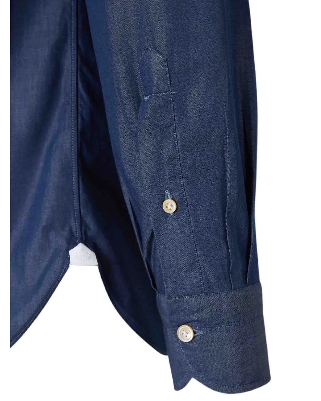 Luigi Borrelli Napoli Blue Buttoned Shirt for men