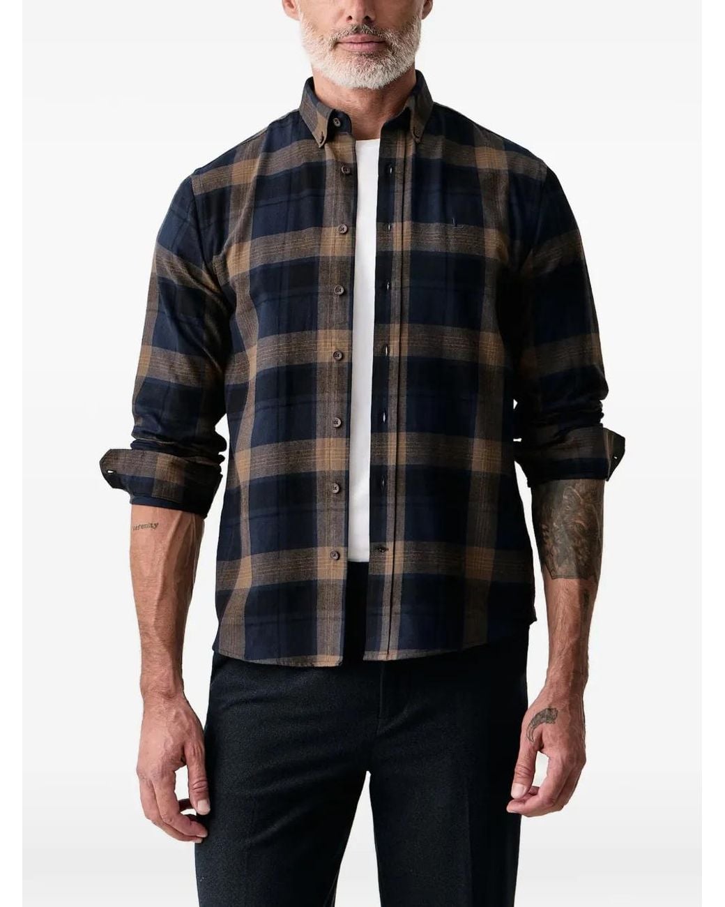 Lindbergh Black Check Button-Down Shirt for men