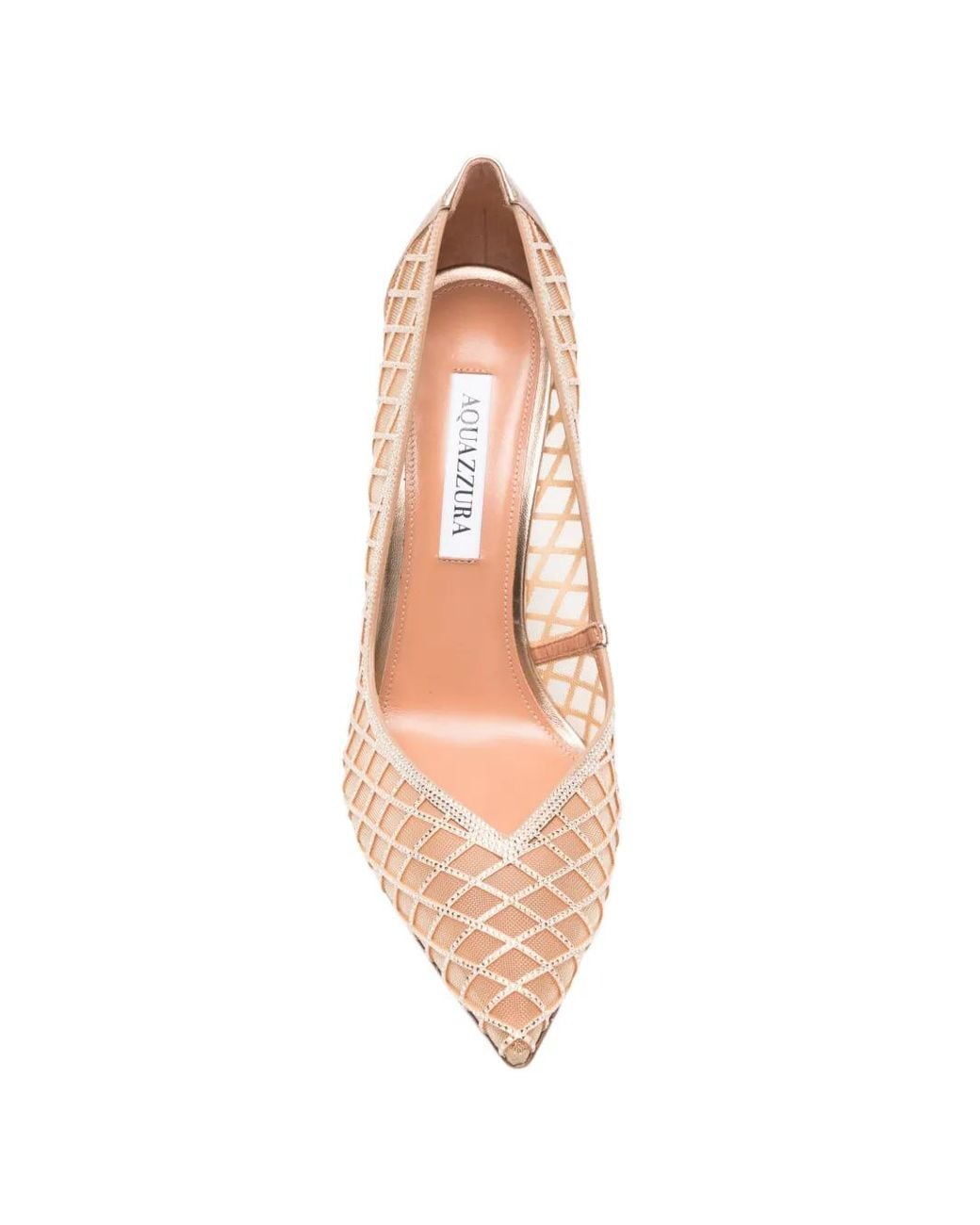 Aquazzura Pink Lumiere Crystal-Mesh Pumps