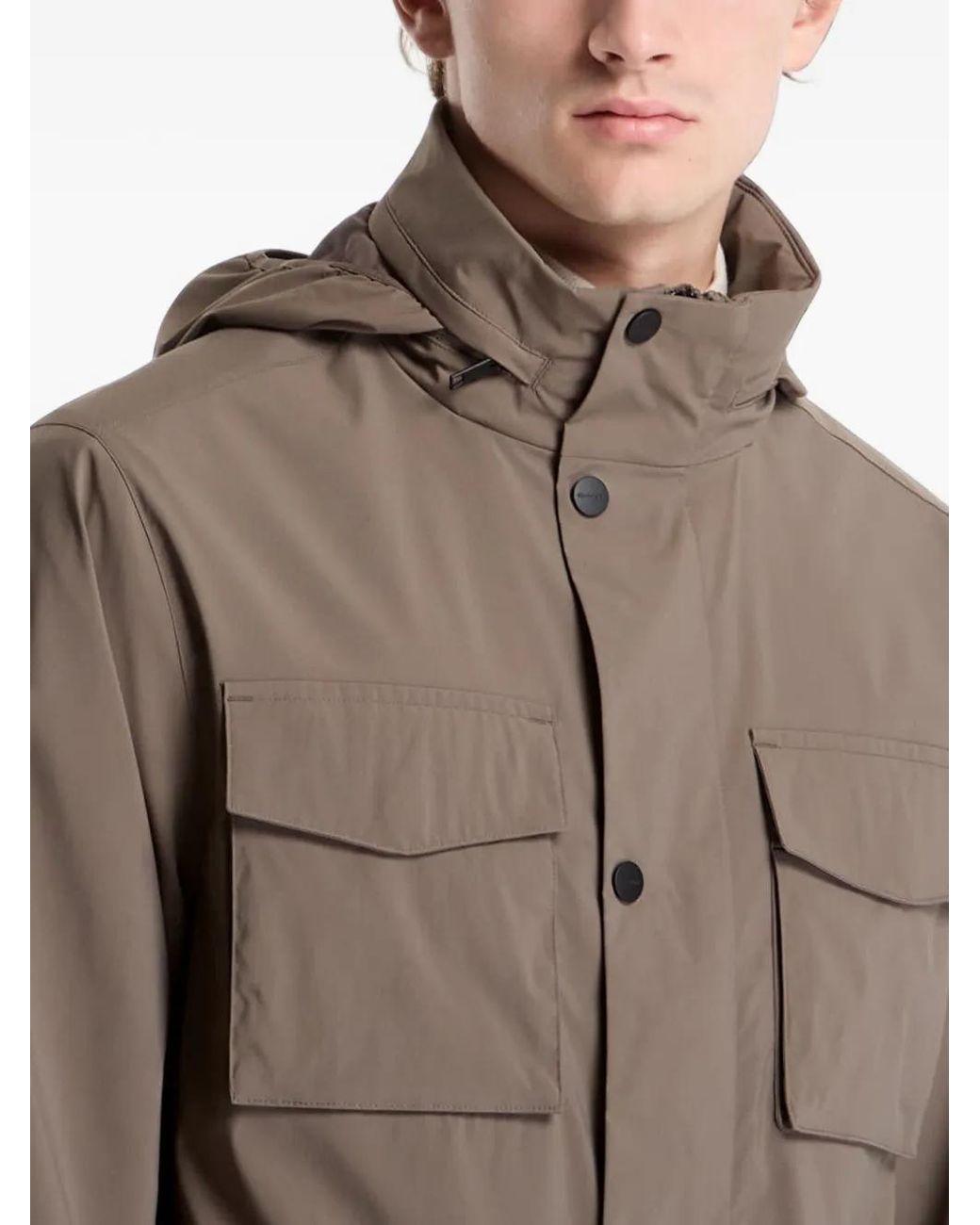 Gant Brown Multi-Pocket Hooded Jacket for men