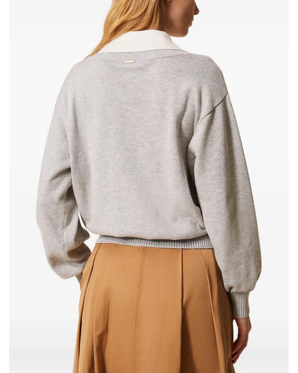 Pull À Col Pointu Twinset en coloris White