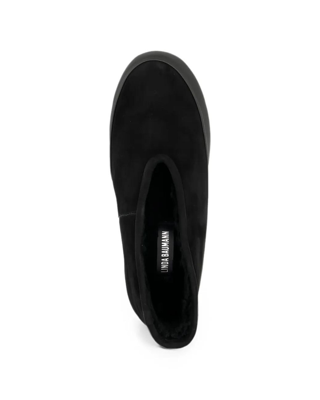Linda Baumann Black Suede Slip-On Loafers
