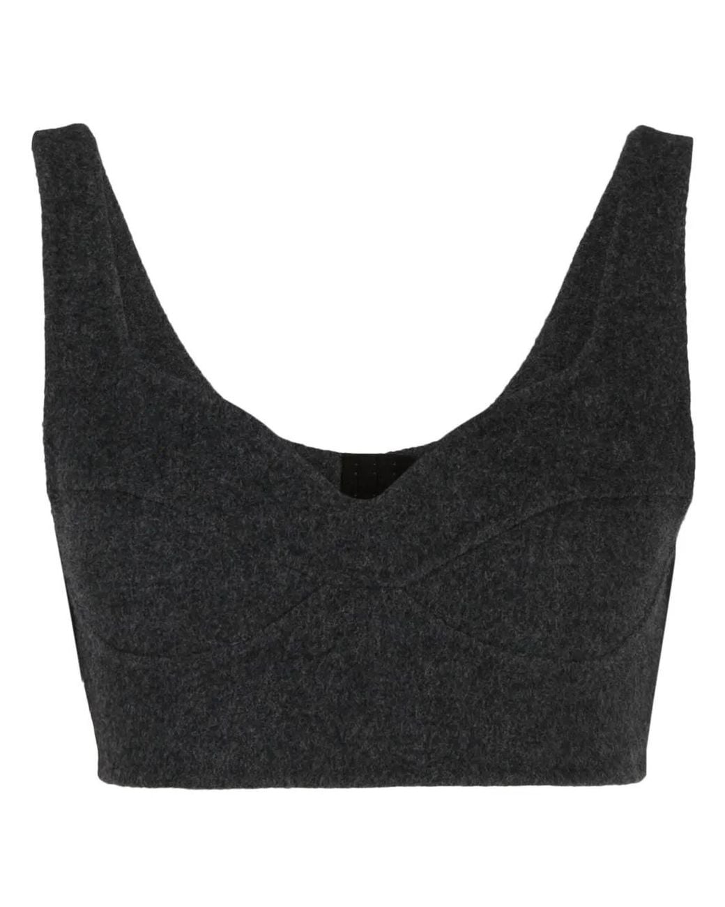 Goen.J Black Cropped Wool Top