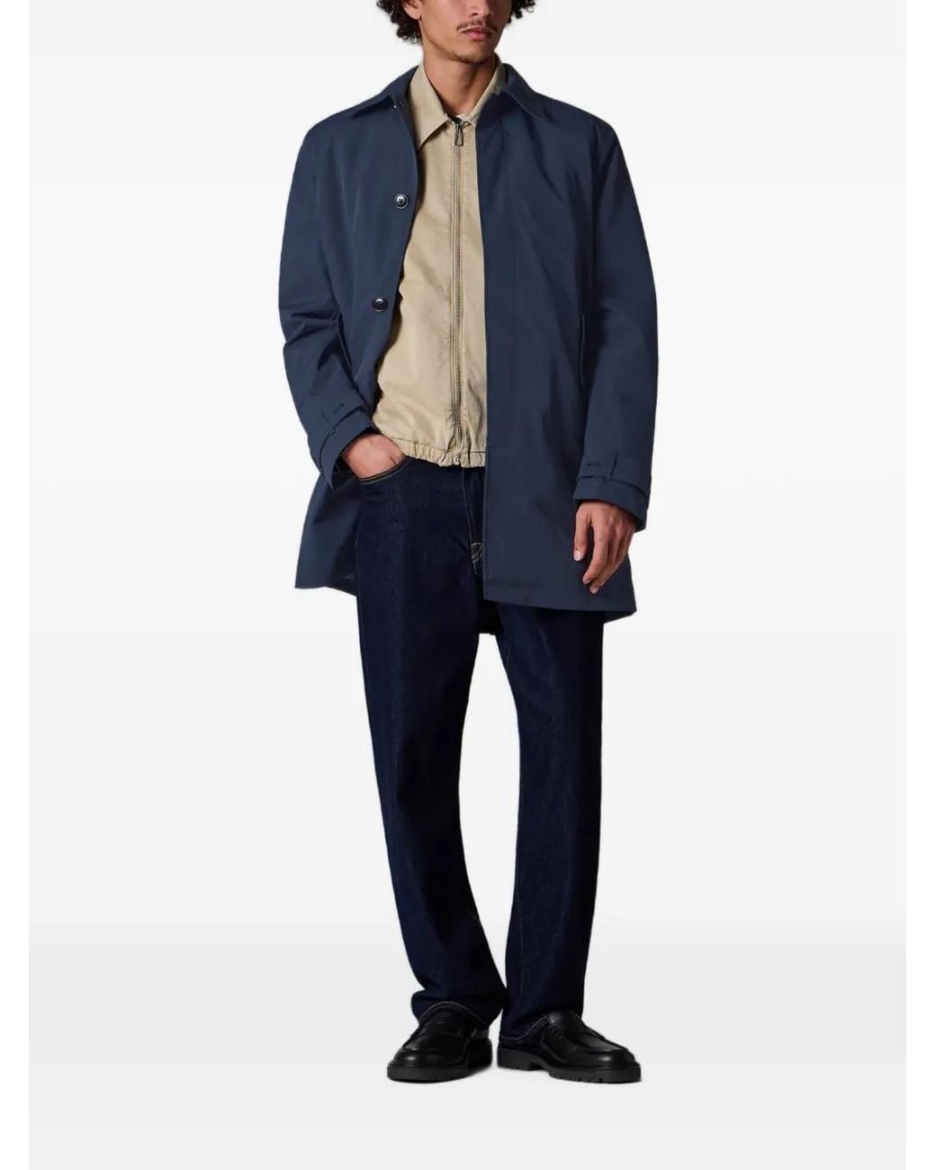 Paul Smith Blue Recycled Mac With Removable Lining for men