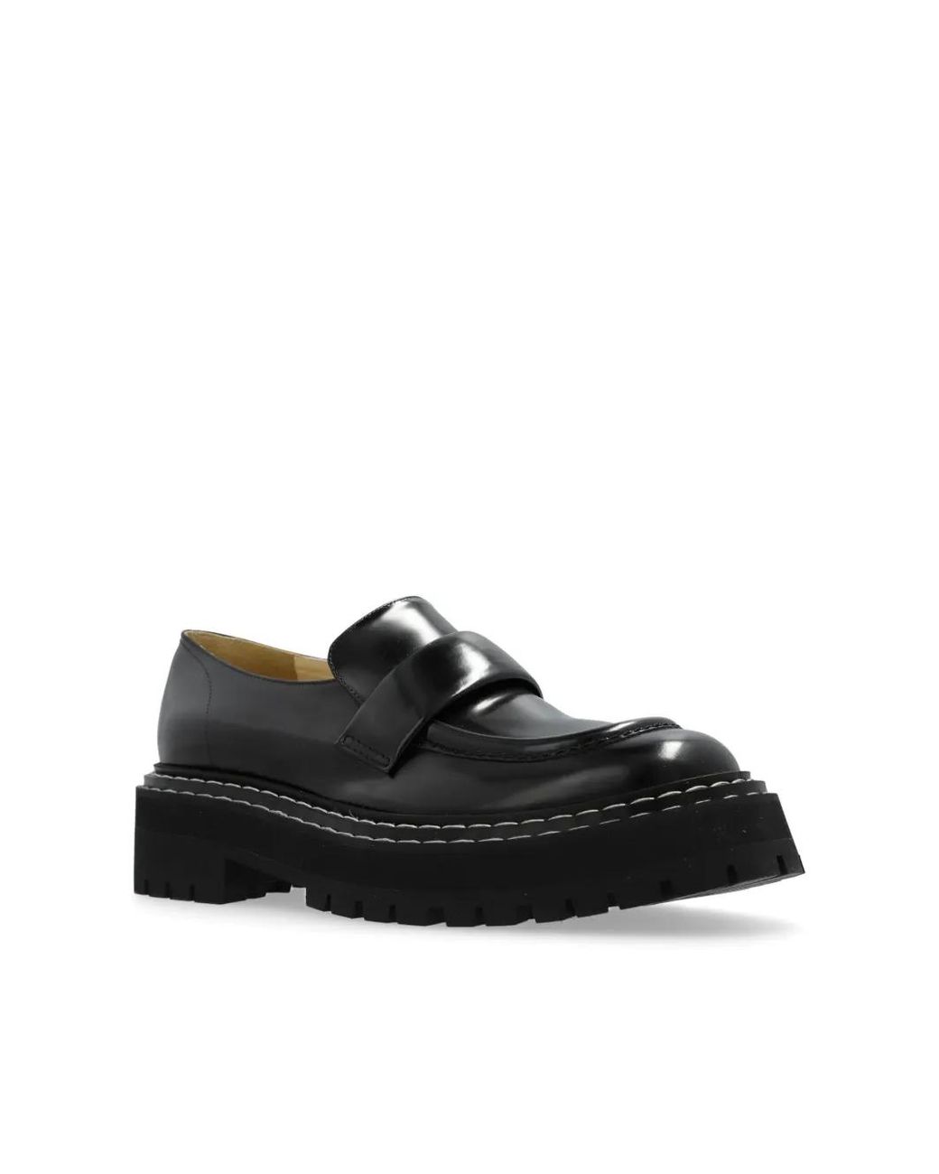 Proenza Schouler Black Lug-Sole Leather Loafers