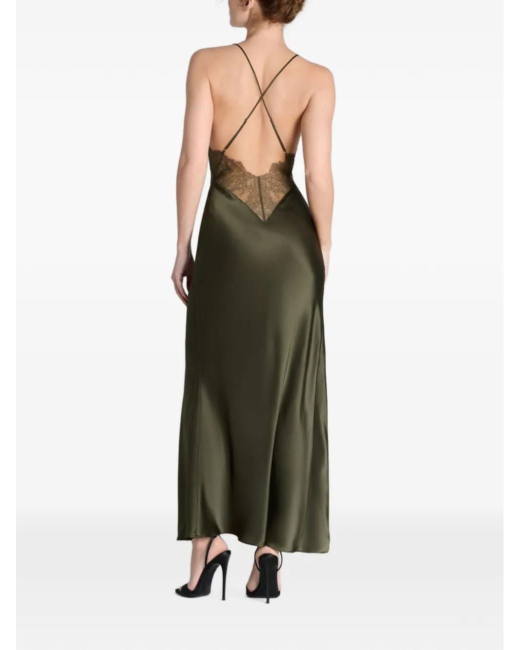 Maison Close Green Lace-Panel Nightdress