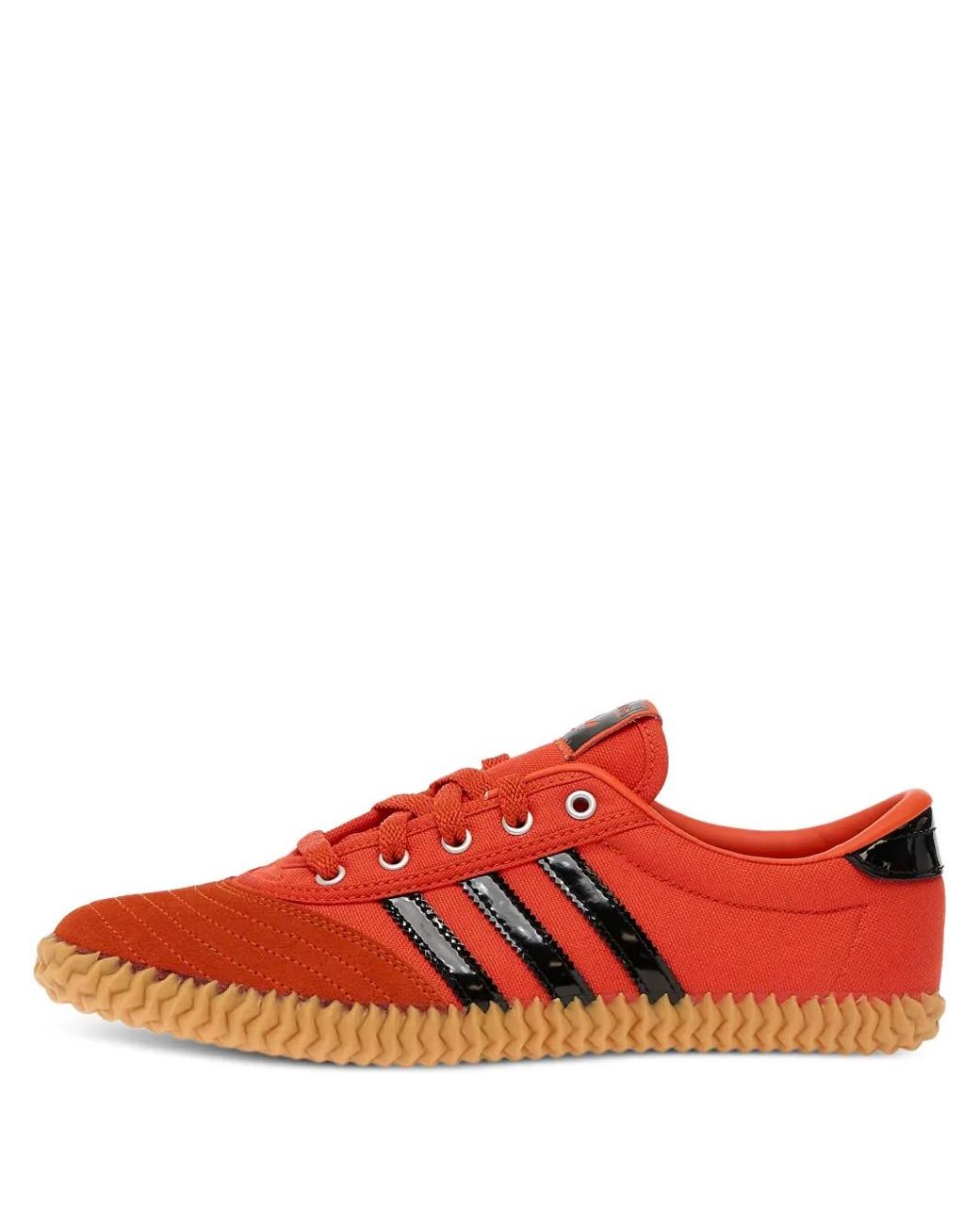 Adidas Red Volley Plimsole Three-Stripe Sneakers