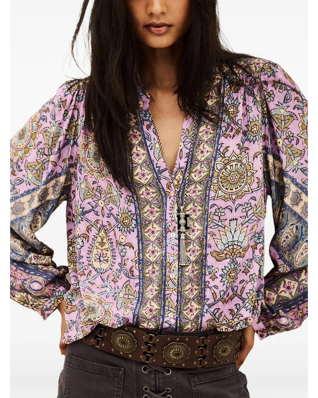 Blouse Simi À Manches Bouffantes Ba&sh en coloris Purple