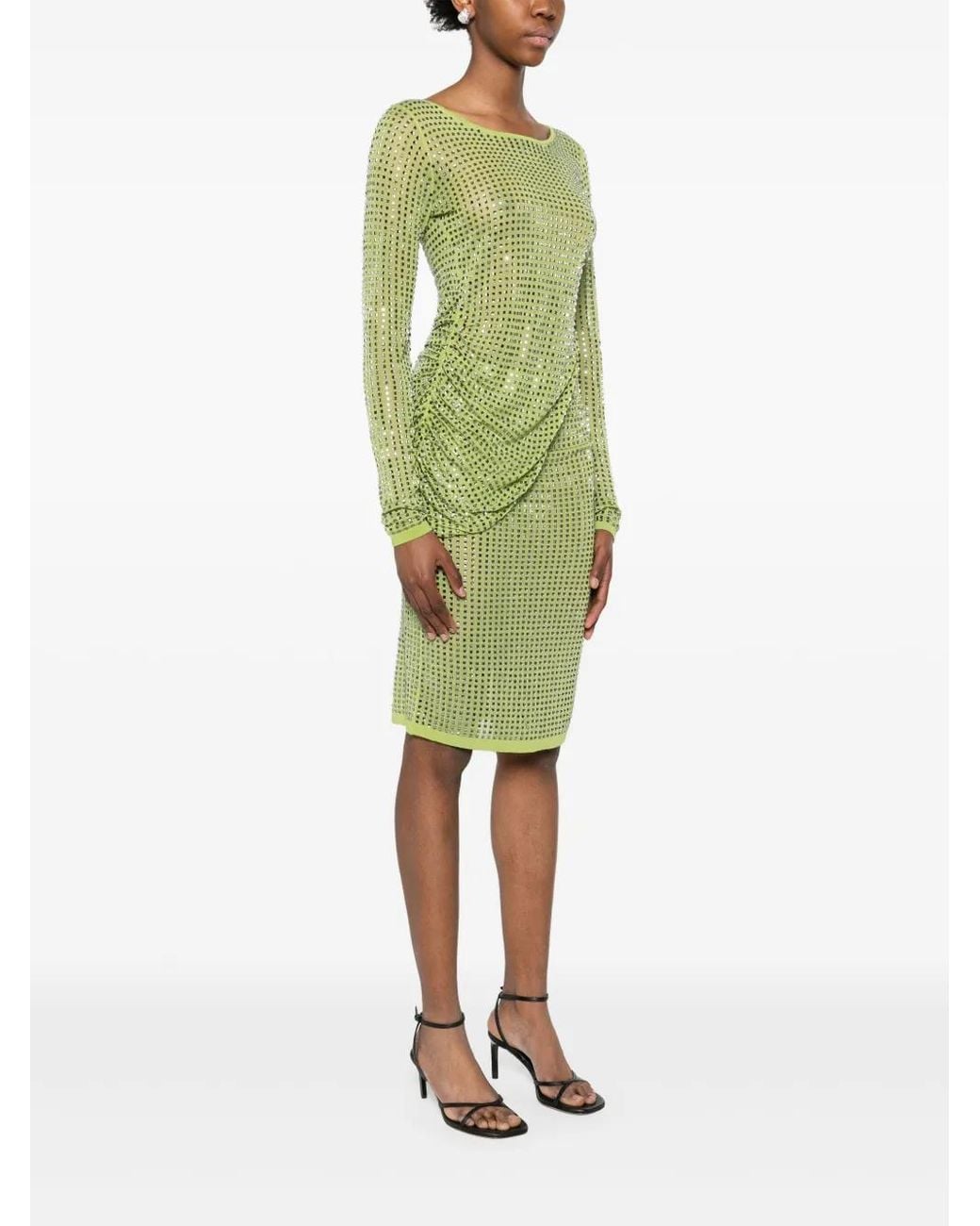 Christopher Esber Cirrus Hotfix Cut-Away Midi Dress in Green | Lyst