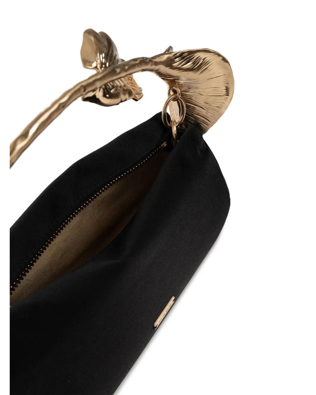 Cult Gaia Black Calla Leaf-Detail Tote Bag