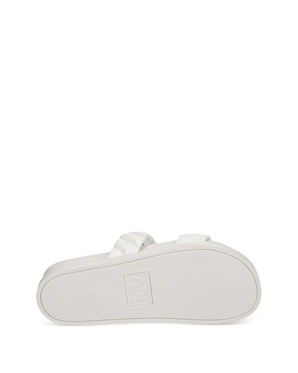 ARMANI EXCHANGE White Quilted Double-Strap Slides