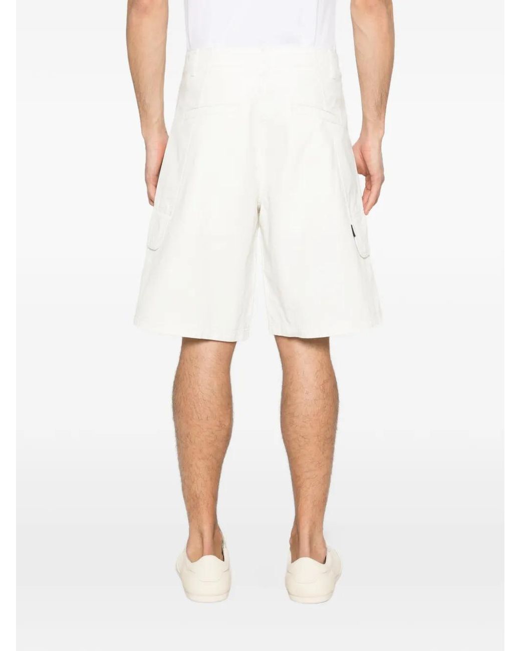 Arte' White Cargo-Pocket Shorts for men