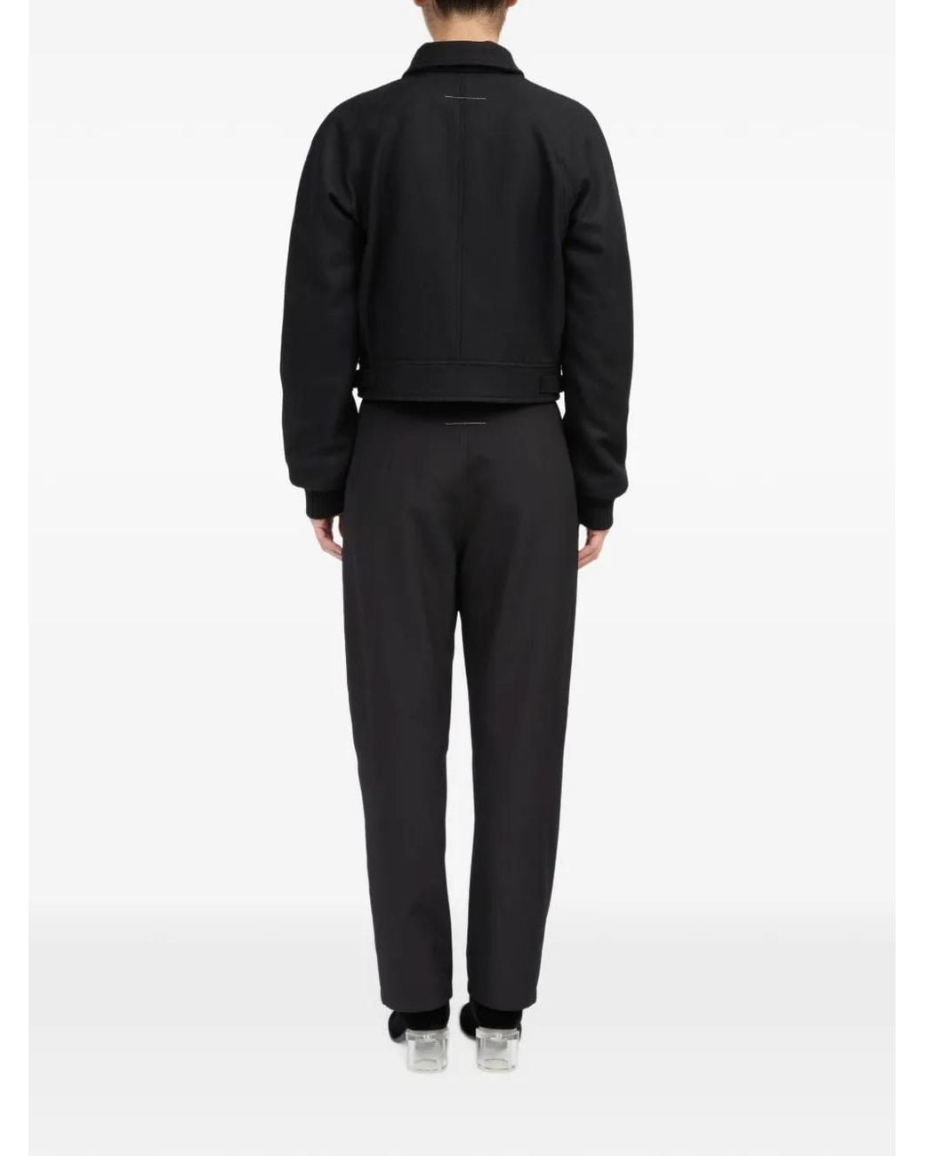MM6 by Maison Margiela Black Flap-Pocket Bomber Jacket