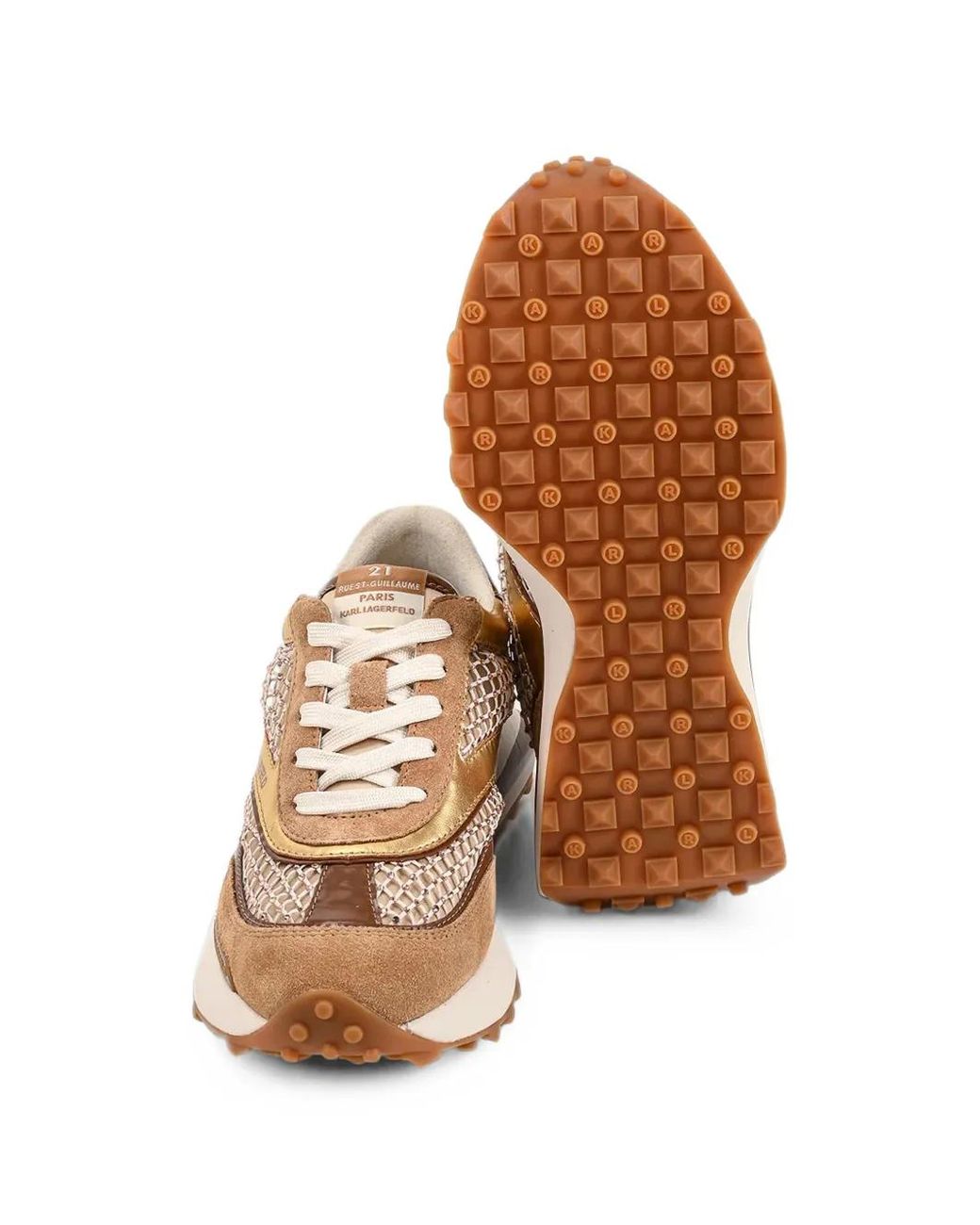 Karl Lagerfeld White Ikonik-Patch Panelled Sneakers