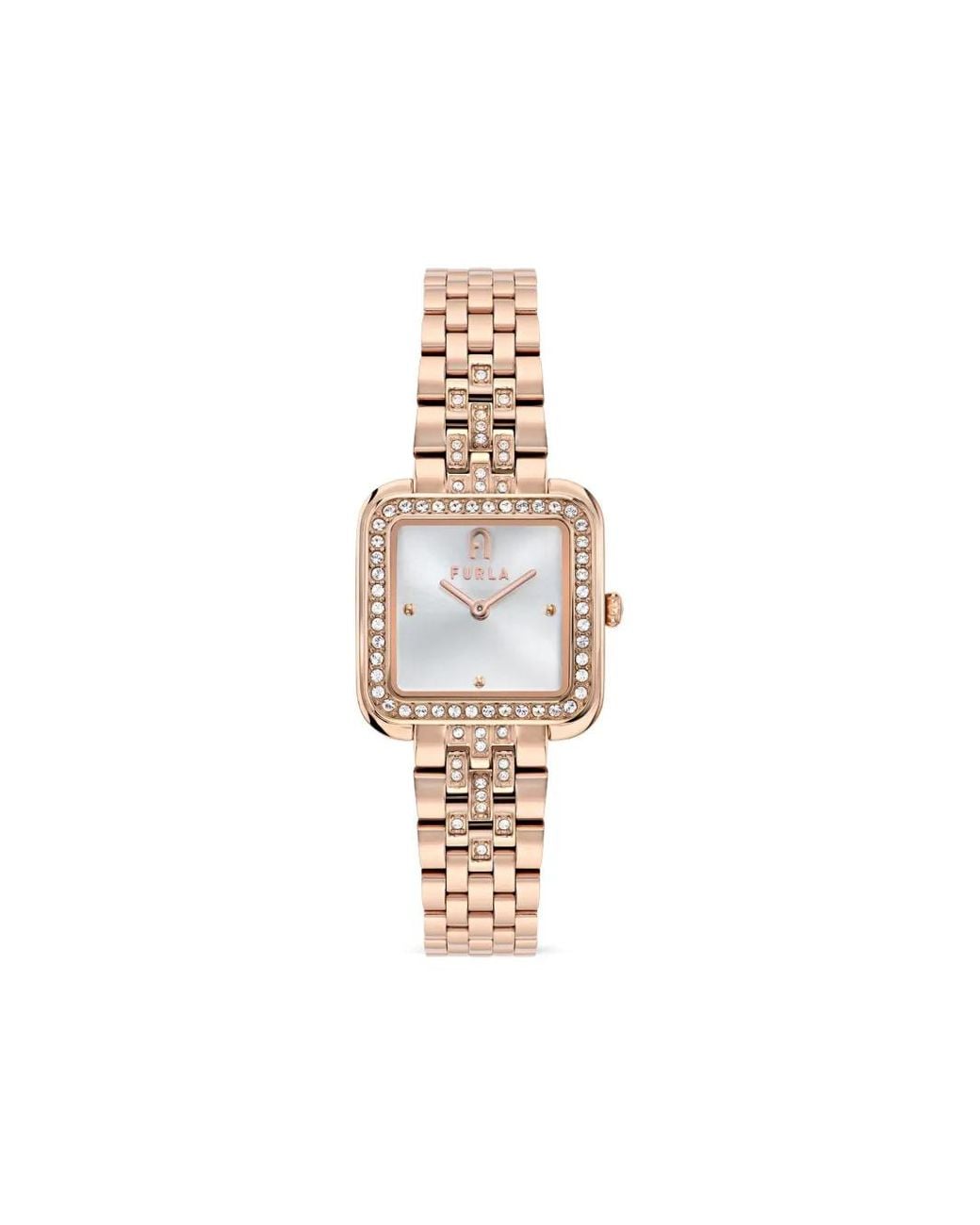 Furla White Diamante 30Mm Watch