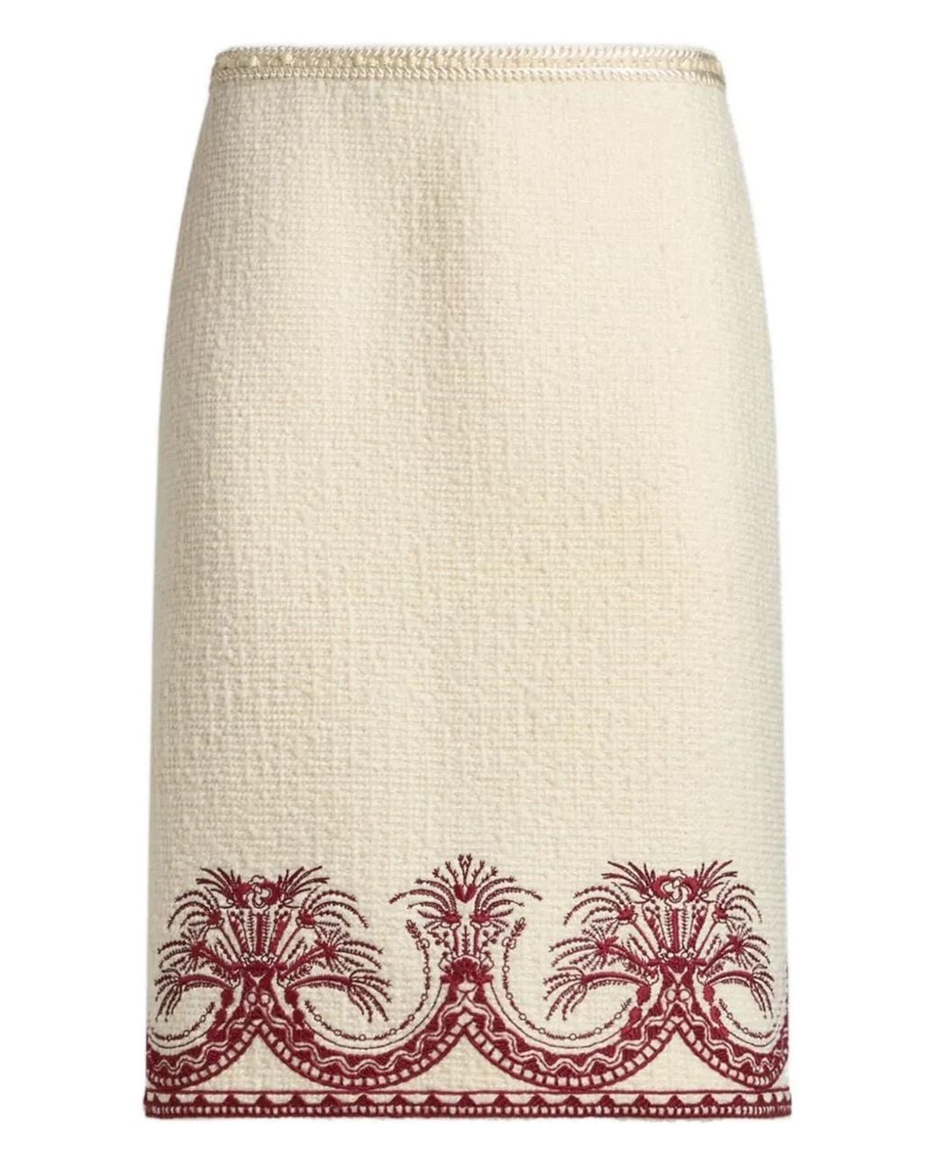 Etro Natural Bouclé Pencil Skirt
